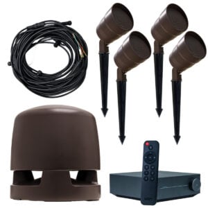 Outdoor Garden 4.1 Volt Ohm Speaker System Powered by WiiM Amplifier