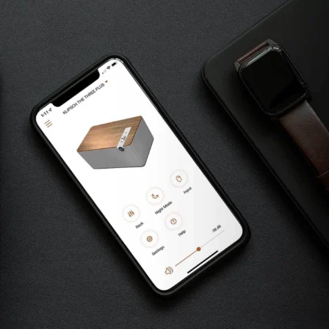 Klipsch-The-Three-Plus-app-on-phone Klipsch-The-Three-Plus-app-on-phone